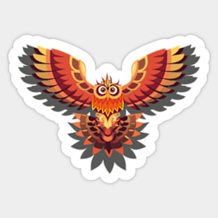 Night bird flying, Buho brown Sticker